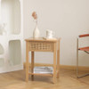MaxSmeo Small Nightstand with Drawer and Shelf (Natural Walnut)
