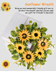 DDHS Sunflower Wreath 23 inch Wreath for Front Door with Artificial Sunflowers New