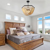 TOCHIC Wood Bead Chandelier Light Fixtures Ceiling Hanging Pendant 20.8" Dia New