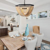 TOCHIC Wood Bead Chandelier Light Fixtures Ceiling Hanging Pendant 20.8" Dia New