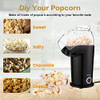 Nictemaw Popcorn Maker, Hot Air Popcorn Machine, 1400W Popcorn Maker (Black) New