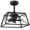 MOTINI Caged Ceiling Fan with LED Light Kit - Black/Gold Brushed Brass New
