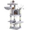 Hey-brother Cat Tree for Indoor Cats Light Gray MPJ016W New