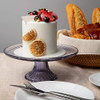 KMwares 9" D Colored Glass Round Cake Stand Beautiful Lavender Color New