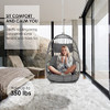Brafab Wicker Rattan Hammock Egg Hanging Chair, Without Stand - STONE WHITE New