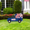 Glitzhome Patriotic Truck Yard Stake 23.5" Metal 4th of July Decor Rust-Proof New