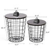 SMOOL Round End Tables with Storage Stacking Nesting Tables B09SV73FHC - Black New