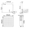 HYEASTR 12 inch Rainfall Shower Head Combo All Metal Dual Square - Chrome New