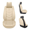 OASIS AUTO Seat Covers Accessories Full Set Premium Nappa Leather (OS-003 Tan) New