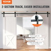 VEVOR 8FT Sliding Barn Door Hardware Kit - 330LBS Heavy Duty DBL-2-J-8FT