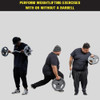 HULKFIT 2 INCH CAST IRON WEIGHT PLATE SET WITH MULTI-GRIP HANDLES, 25LB, SILVER