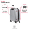 SWISS GEAR 7585 HARDSIDE EXPANDABLE LUGGAGE SPINNER WHEELS 23" - SILVER New