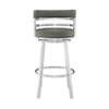 Armen Living Madrid Rotating Bar Stool B07V45DL7Y - Gray Faux Leather New