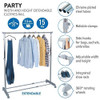 Tatkraft Party Telescopic Clothes Rail Extendable Rack Chrome Plated - Silver