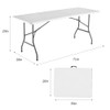 FWTI Deal Folding Table 6ft Heavy Duty Portable Built in Carrying Handle White New