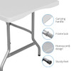 FWTI Deal Folding Table 6ft Heavy Duty Portable Built in Carrying Handle White New