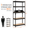 Topeakmart 5 Tier Metal Storage Shelving Unit - Black New