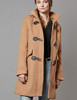 Escalier Women Wool Coat Hoodie Winter Classic Duffle Toggle Pea Coats Camel M