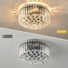 CEENLI 13.7" Modern Crystal Chandelier, 4-Light Black Crystal Flush Mount New