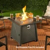 Yaheetech Gas Fire Pit Wind Guard Square Fire Table - B09VS73R9J New