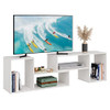 DEVAISE Console TV Stand Entertainment Center Media Bookcase Shelf - White New