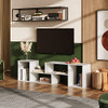 DEVAISE Console TV Stand Entertainment Center Media Bookcase Shelf - White New