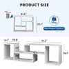 DEVAISE Console TV Stand Entertainment Center Media Bookcase Shelf - White New
