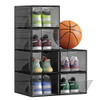 SONGMICS Shoe Boxes Set of 12 Clear Plastic Sneaker Box Up to US Size 11 Black
