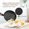 KOCH SYSTEME CS 11"/12" Nonstick Frying Pan, Glass Lid, 4PC, B08DR54VPN - Black