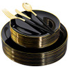 B0828V7GLP Supernal 150pcs Gold Plastic Plates Gold Plastic Silverware - Gold New