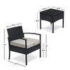 Leasbar 3 Pieces Patio Furniture, Rattan Chairs, Cushions, Table-B08J6KZ21L New