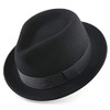 AKIO&AQUIRAX Fedora Hats Wool Mens Dress Brim Classic Felt Fedora B0B5T7JN7H New