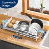 ACMETOP Dish Drying Rack 19" to 27" Expandable Heavy Duty Dish Drainer - Grey New