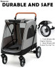 Kenyone Foldable Jogger 4 Wheels Pet Stroller Large Dogs - Gray