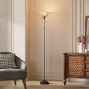Twoeach Torchiere Floor Lamp Living Room Bedroom 70" Modern Vintage Retro Brown New