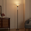 Twoeach Torchiere Floor Lamp Living Room Bedroom 70" Modern Vintage Retro Brown New