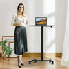 ANQWD 28" Height Adjustable Rolling Desk Mobile Standing Laptop (Walnut) New