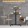 ANQWD 28" Height Adjustable Rolling Desk Mobile Standing Laptop (Walnut) New