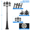 SadieStan Outdoor Lamp Post Light 3-Head 78IN Water E26 Triple Clear Shade Black New