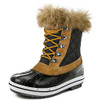 PIZZ ANNU Women's Snow Boots Winter Duck Boots Warm Waterproof Shoes Black/Brown New
