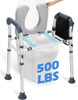 Upgraded 500lb Padded Toilet Seat Riser, Adjustable Height & Width for Seniors New