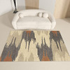 FINOREN Minimalist Area Rug,Ripple Line Soft Non-Slip Rug 4x6 Feet -Beige Gray New
