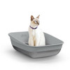 LITTER GENIE PLATINUM STAINLESS STEEL LITTER BOX | 360° VISIBILITY - SILVER
