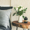 Tempaper White Clay Block Print Leaves Removable Peel and Stick Wallpaper New