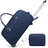 BAVERGE ROLLING TRAVEL DUFFLE BAG WITH WHEELS (WET POCKET) - NAVY