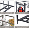 Petiture 3 Bicycle racks with storage, garage storage management, metal (Black)