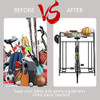 Petiture 3 Bicycle racks with storage, garage storage management, metal (Black)