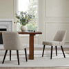 CHITA Mid-Century Modern Dining Chair, Set of 2, Flax Beige Fabric