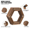 NOVIMANGO Honeycomb Floating Shelves Set 6 Hexagon Floating Shelves
