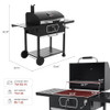 Royal Gourmet CD2030AN Deluxe 30-Inch Charcoal Grill, Collapsible Tables - Black